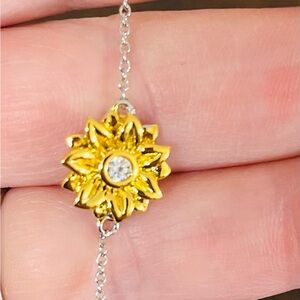 Sunflower Gold and Silver Bracelet